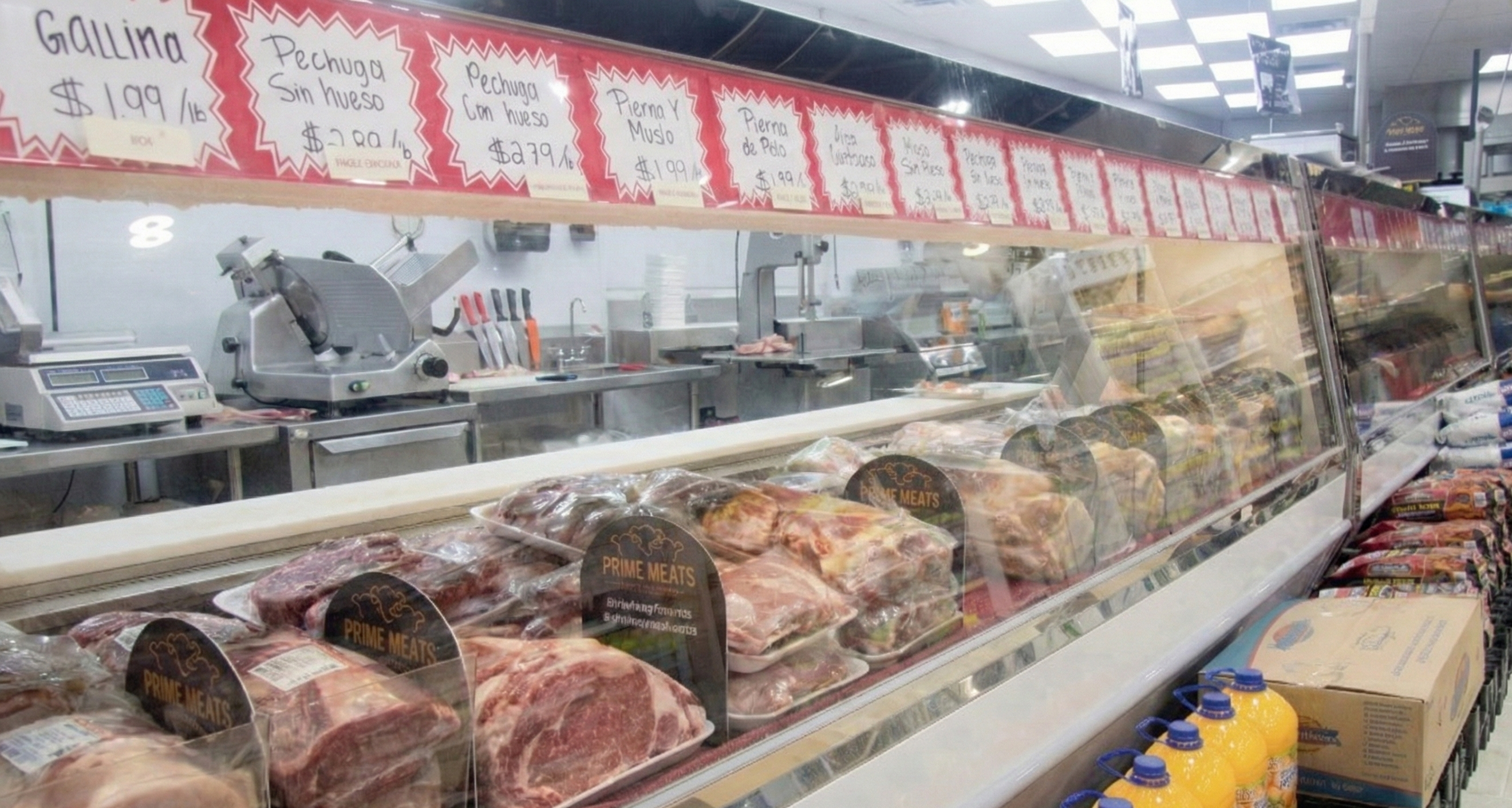 Carnicería meat market with fresh cuts